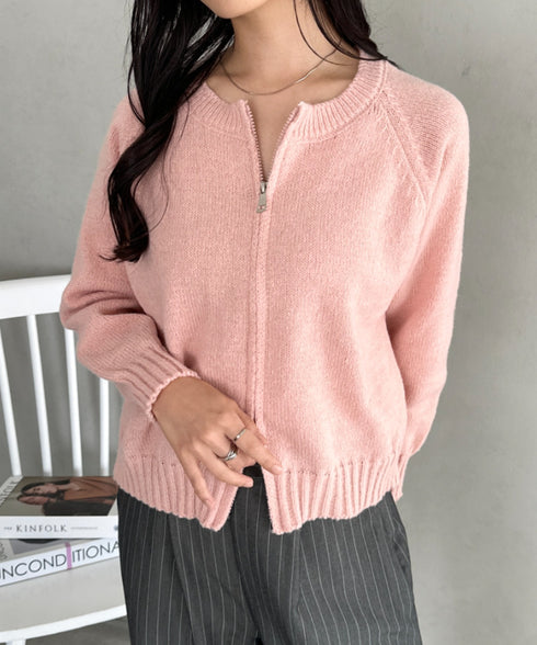 ダブルジップニットトップス | CL2256047 | ピンク
