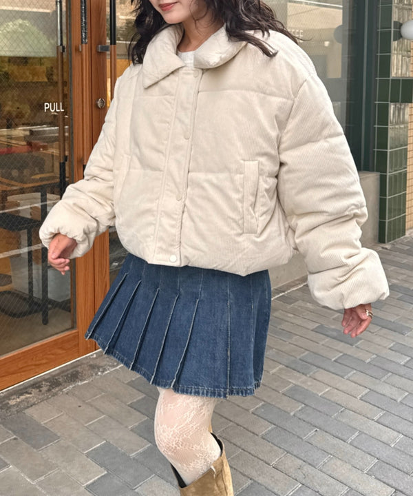 中綿コーデュロイショートダウンジャケット | SL2254006 | アイボリー