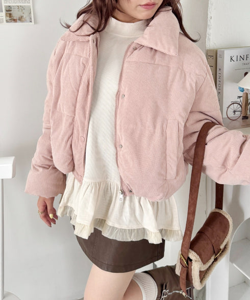 中綿コーデュロイショートダウンジャケット | SL2254006 | ピンク