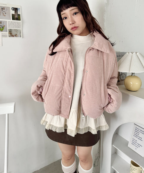 中綿コーデュロイショートダウンジャケット | SL2254006 | ピンク