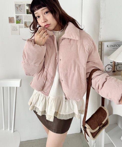 中綿コーデュロイショートダウンジャケット | SL2254006 | ピンク