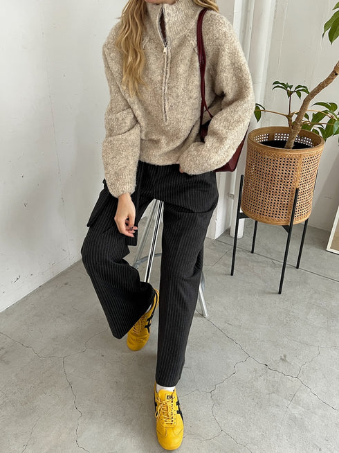 ハーフジップもこもこBIGニット | SL2244613 | オートミール