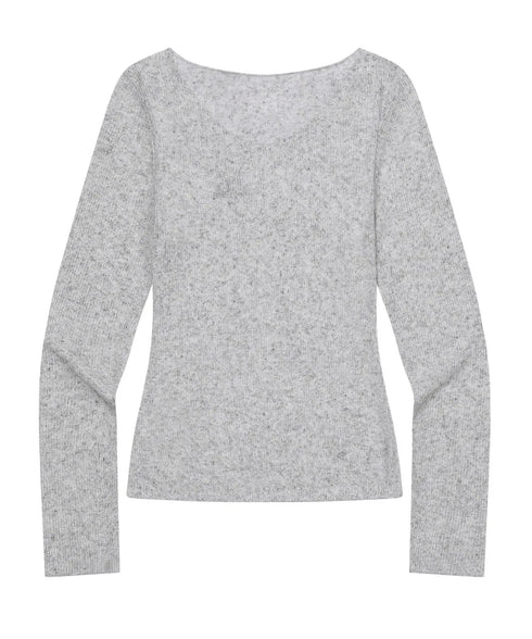 MUCENT(ムセント)/シアートップス シアーニット シースルーニット ロングスリーブ/LUEUR SEE THROUGH V NECK KNIT | AT2253080 | グレー