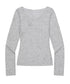 MUCENT(ムセント)/シアートップス シアーニット シースルーニット ロングスリーブ/LUEUR SEE THROUGH V NECK KNIT | AT2253080 | グレー