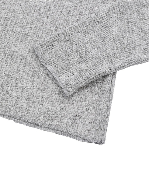 MUCENT(ムセント)/シアートップス シアーニット シースルーニット ロングスリーブ/LUEUR SEE THROUGH V NECK KNIT | AT2253080 | グレー