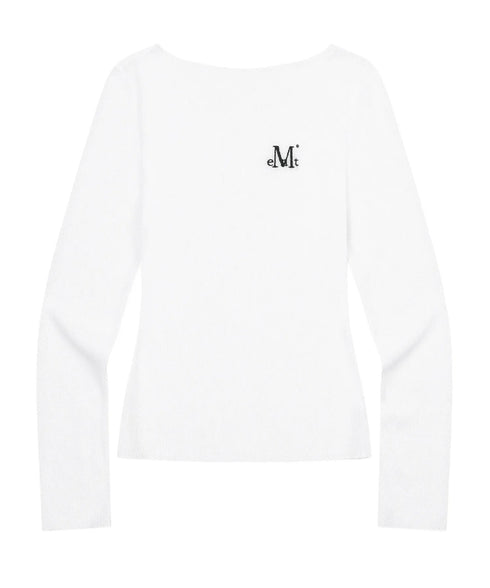 MUCENT(ムセント)/シアートップス シアーニット シースルーニット ロングスリーブ/LUEUR SEE THROUGH V NECK KNIT | AT2253080 | ホワイト