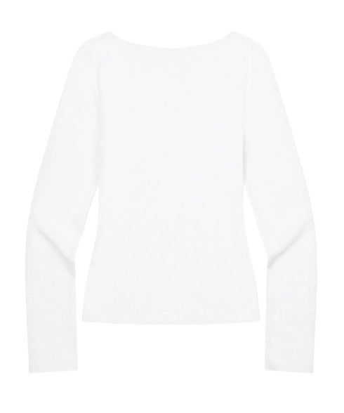 MUCENT(ムセント)/シアートップス シアーニット シースルーニット ロングスリーブ/LUEUR SEE THROUGH V NECK KNIT | AT2253080 | ホワイト