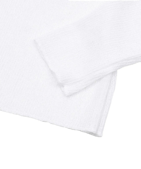 MUCENT(ムセント)/シアートップス シアーニット シースルーニット ロングスリーブ/LUEUR SEE THROUGH V NECK KNIT | AT2253080 | ホワイト