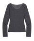 MUCENT(ムセント)/シアートップス シアーニット シースルーニット ロングスリーブ/LUEUR SEE THROUGH V NECK KNIT | AT2253080 | チャコールグレー