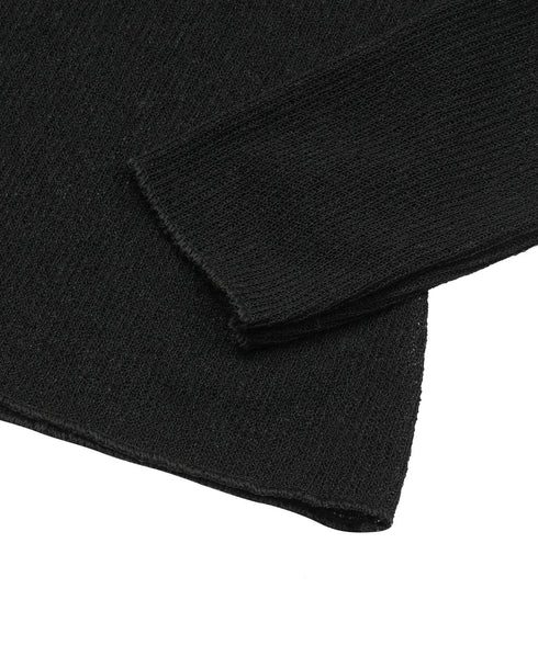 MUCENT(ムセント)/シアートップス シアーニット シースルーニット ロングスリーブ/LUEUR SEE THROUGH V NECK KNIT | AT2253080 | ブラック