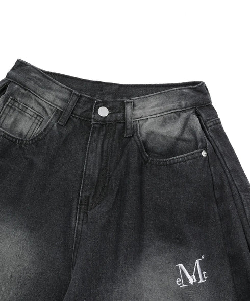 MUCENT(ムセント)/ユニセックス ピンタック ワイド デニム パンツ/PENTA SIDE PINTUCK DENIM PANTS | AT2253085 | ブラック