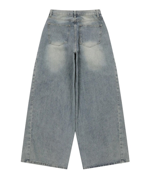 MUCENT(ムセント)/ユニセックス ピンタック ワイド デニム パンツ/PENTA SIDE PINTUCK DENIM PANTS | AT2253085 | ダークブルー