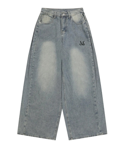 MUCENT(ムセント)/ユニセックス ピンタック ワイド デニム パンツ/PENTA SIDE PINTUCK DENIM PANTS | AT2253085 | ダークブルー