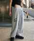 MUCENT(ムセント)/ユニセックス ワイド ルーズ ロゴ ジョガー スウェットパンツ/DIVISION WIDE SWEAT JOGGER PANTS | AT2253086 | グレー