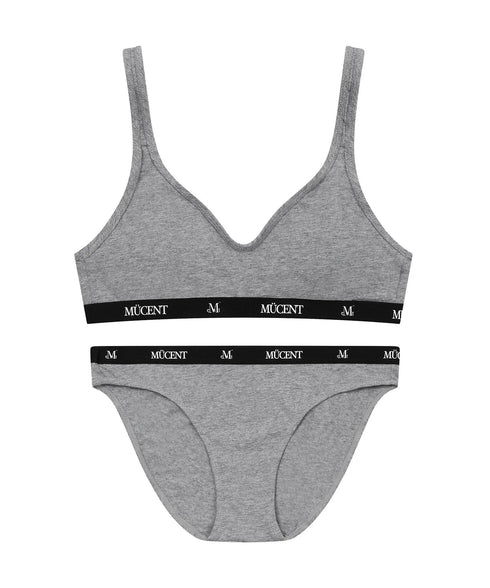 MUCENT(ムセント)/ノンワイヤー ブラ&ショーツ 上下 セット/AUREN NO-WIRE OUT BAND BRALETTE PANTY SET | AT2253088 | グレー