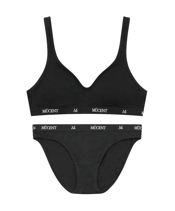 MUCENT(ムセント)/ノンワイヤー ブラ&ショーツ 上下 セット/AUREN NO-WIRE OUT BAND BRALETTE PANTY SET | AT2253088 | ブラック