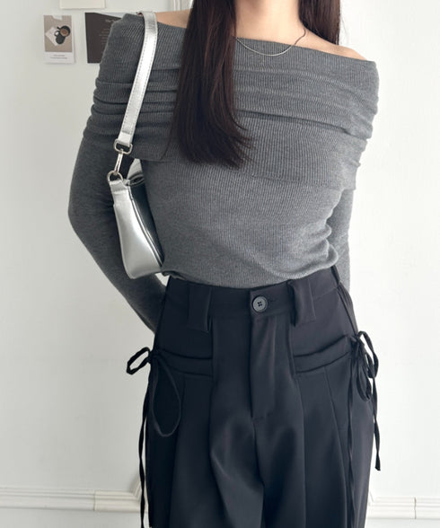 オフショルニットトップス | WR2253029 | チャコールグレー