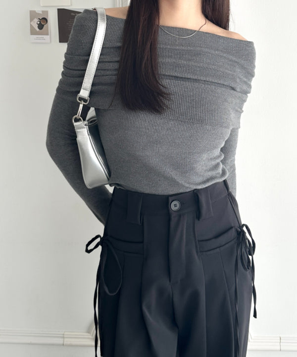 オフショルニットトップス | WR2253029 | チャコールグレー
