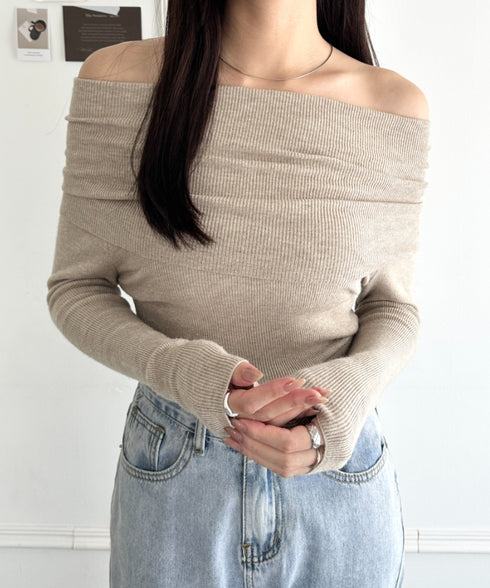 オフショルニットトップス | WR2253029 | ベージュ