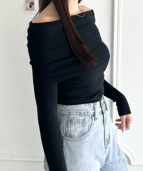 オフショルニットトップス | WR2253029 | ブラック