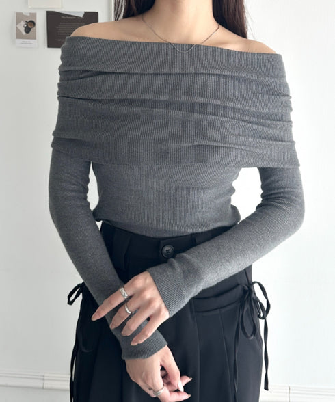 オフショルニットトップス | WR2253029 | チャコールグレー