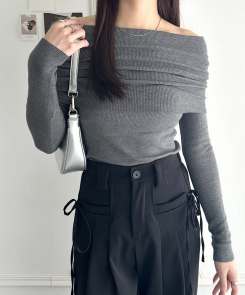 オフショルニットトップス | WR2253029 | チャコールグレー