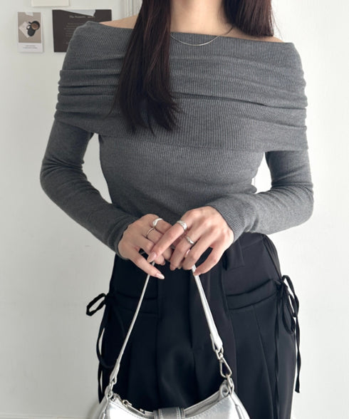 オフショルニットトップス | WR2253029 | チャコールグレー