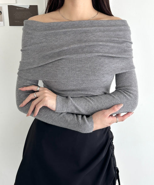 オフショルニットトップス | WR2253029 | ライトグレー