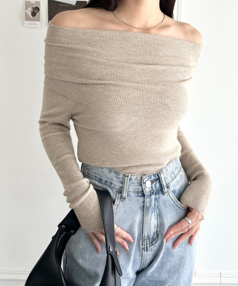 オフショルニットトップス | WR2253029 | ベージュ