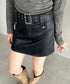 ベルト付きPUミニスカート | BA2253023 | ブラック