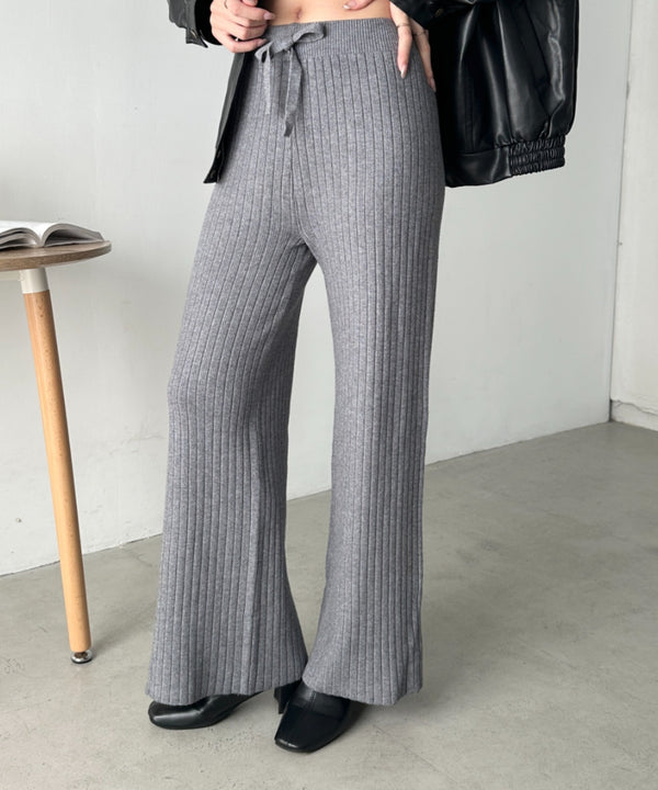 リブニットストレートパンツ | CL2254004 | グレー