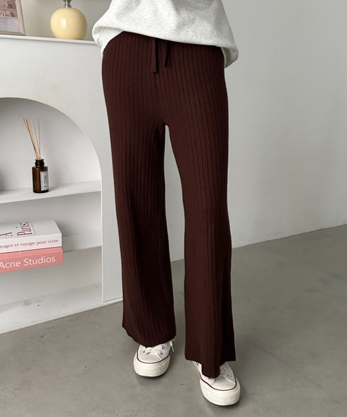 リブニットストレートパンツ | CL2254004 | ブラウン