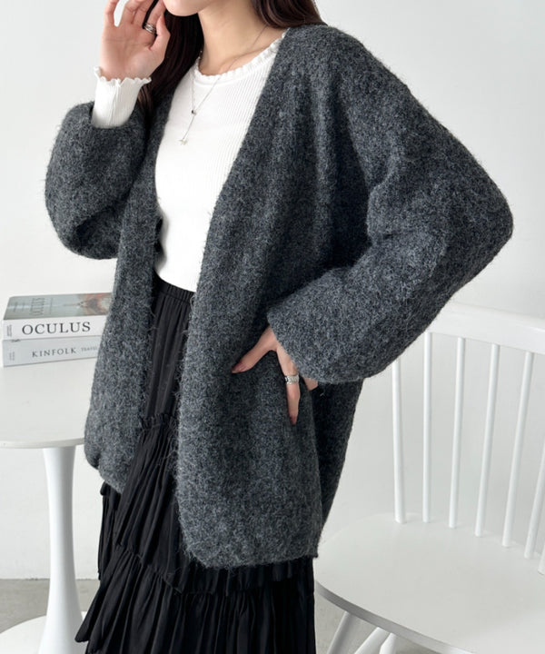 オーバーサイズコクーンニットカーディガン | CL2256051 | ダークグレー