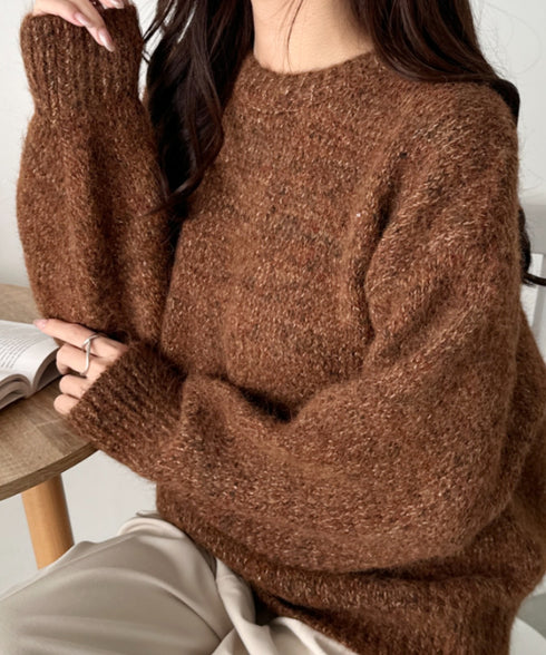 オーバーサイズメランジニットトップス | CL2256052 | ブラウン