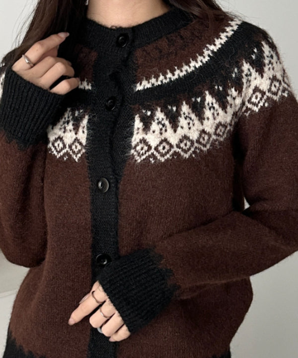 ノルディックニットカーディガン | CL2254005 | ブラウン