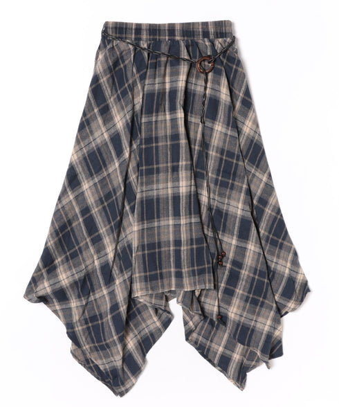 アシンメトリーチェックスカート | BA2253024 | ネイビー