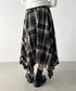 アシンメトリーチェックスカート | BA2253024 | ブラック