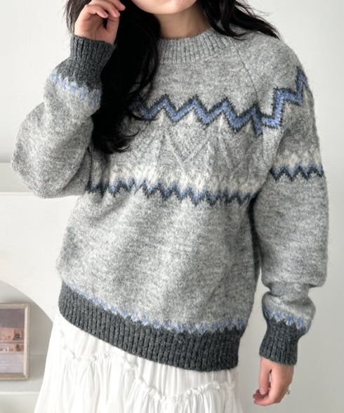 ノルディックニットトップス | CL2254006 | グレー