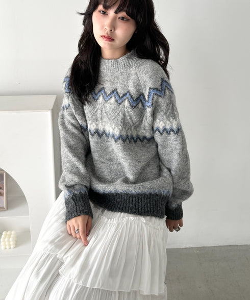 ノルディックニットトップス | CL2254006 | グレー