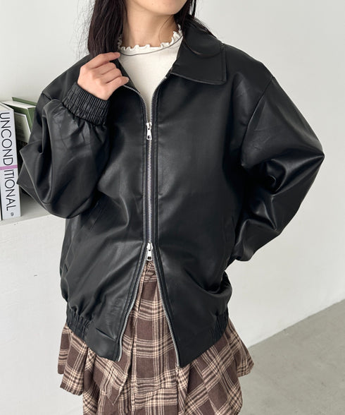 オーバーサイズPUブルゾン | CL2253033 | ブラック