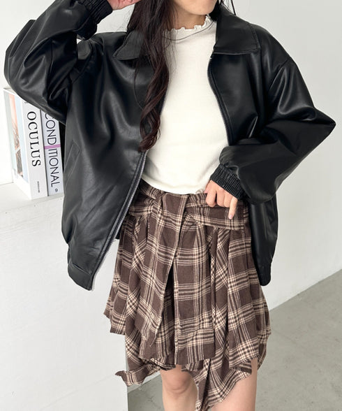 オーバーサイズPUブルゾン | CL2253033 | ブラック