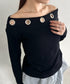 アイレットデザインオフショル長袖トップス | BA2253027 | ブラック