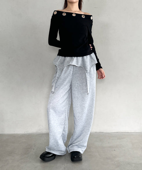 アイレットデザインオフショル長袖トップス | BA2253027 | ブラック