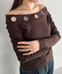 アイレットデザインオフショル長袖トップス | BA2253027 | ブラウン