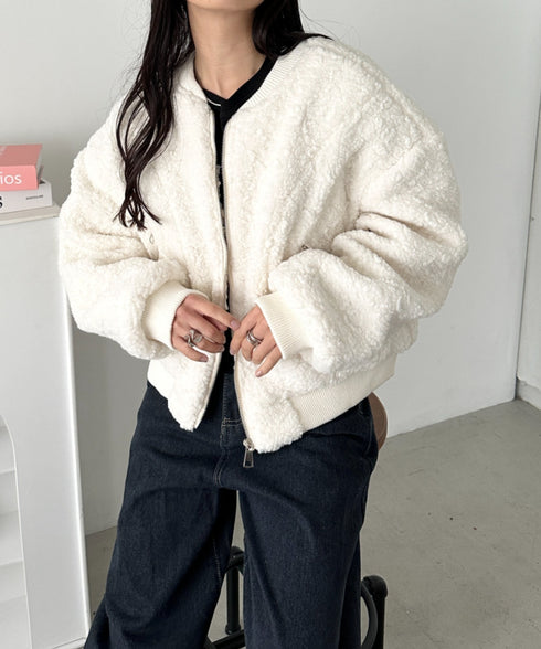 ノーカラーボアジャケット | CL2254007 | ホワイト