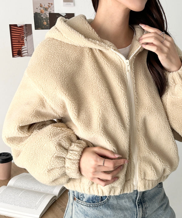 ボアフードZIPブルゾン | CL2254008 | ベージュ