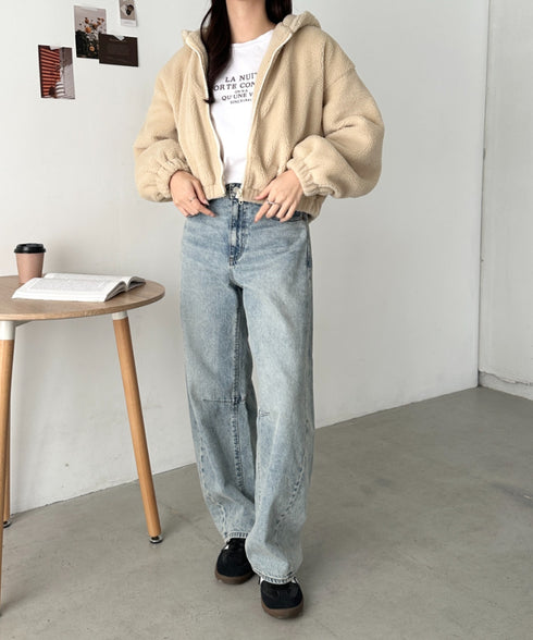 ボアフードZIPブルゾン | CL2254008 | ベージュ