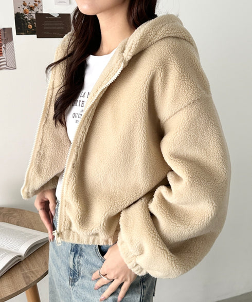 ボアフードZIPブルゾン | CL2254008 | ベージュ
