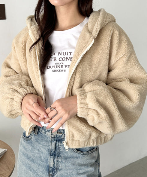 ボアフードZIPブルゾン | CL2254008 | ベージュ