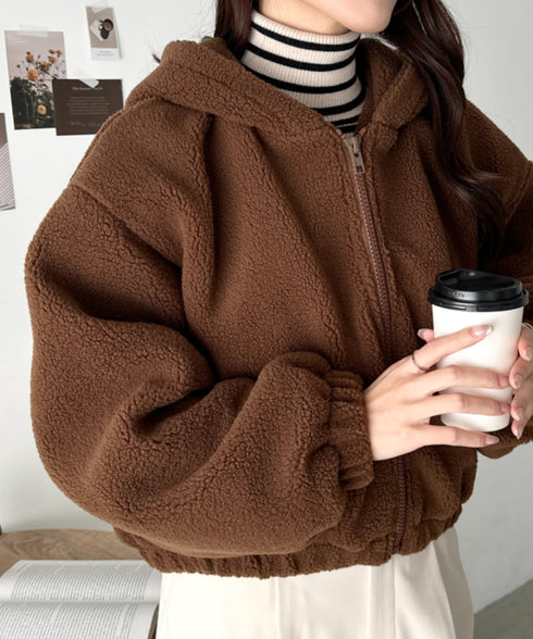 ボアフードZIPブルゾン | CL2254008 | ブラウン